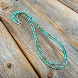 Genuine Turquoise Layered Necklace, Dainty Double Strand Boho Jewelry