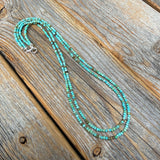 Genuine Turquoise Layered Necklace, Dainty Double Strand Boho Jewelry