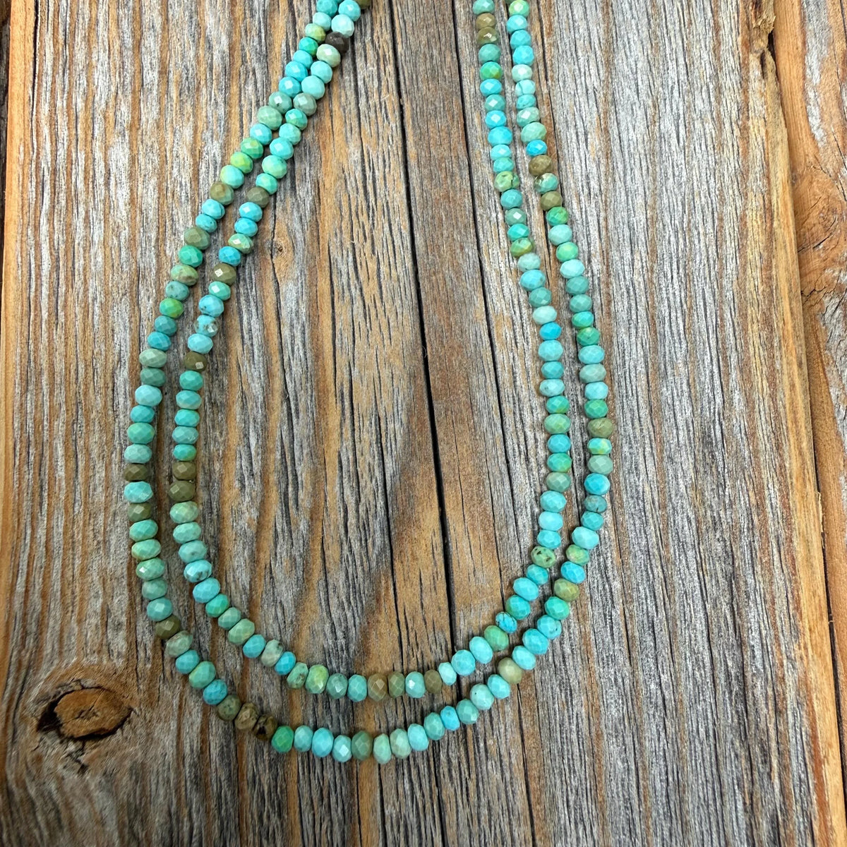 Genuine Turquoise Layered Necklace, Dainty Double Strand Boho Jewelry