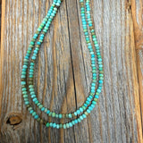 Genuine Turquoise Layered Necklace, Dainty Double Strand Boho Jewelry