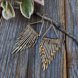 Gold Fringe Paddle Earrings – Geometric Boho Statement Jewelry