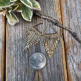 Gold Fringe Paddle Earrings – Geometric Boho Statement Jewelry