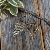 Gold Fringe Paddle Earrings – Geometric Boho Statement Jewelry