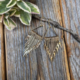 Gold Fringe Paddle Earrings – Geometric Boho Statement Jewelry