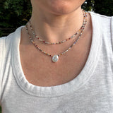 Hand-strung Gemstone and Pearl Necklace, Multicolor Beaded Layering Jewelry