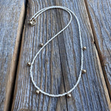 Handmade Dainty Beaded Necklace – 14K Gold Dangles, Czech Glass