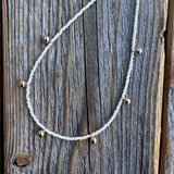 Handmade Dainty Beaded Necklace – 14K Gold Dangles, Czech Glass
