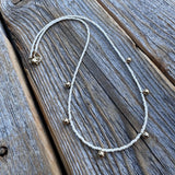 Handmade Dainty Beaded Necklace – 14K Gold Dangles, Czech Glass