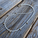 Handmade Dainty Beaded Necklace – 14K Gold Dangles, Czech Glass