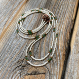 Handmade Jade Beaded Layering Necklace, Boho Seed Bead Jewelry