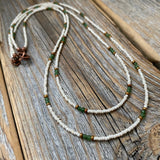 Handmade Jade Beaded Layering Necklace, Boho Seed Bead Jewelry