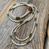 Handmade Jade Beaded Layering Necklace, Boho Seed Bead Jewelry