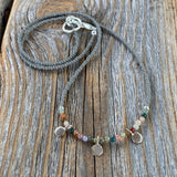 Handmade Jasper Beaded Necklace – Sterling Silver Dangles, Boho Choker