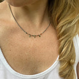 Handmade Jasper Beaded Necklace – Sterling Silver Dangles, Boho Choker