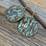 Handmade Patina Brass Earrings – Southwestern Boho Dangle Jewelry