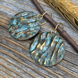 Handmade Patina Brass Earrings – Southwestern Boho Dangle Jewelry
