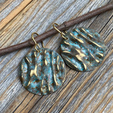 Handmade Patina Brass Earrings – Southwestern Boho Dangle Jewelry