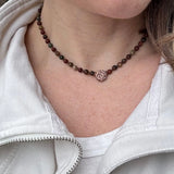 Handmade Red Creek Jasper Beaded Necklace, Copper Accents, Boho Jewelry