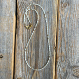 Handmade Rice Pearl Choker, Gold Accent Beaded Necklace
