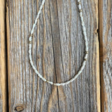 Handmade Rice Pearl Choker, Gold Accent Beaded Necklace