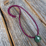 Handmade Ruby Beaded Choker Necklace – Aventurine Accent, July Birthstone