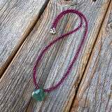 Handmade Ruby Beaded Choker Necklace – Aventurine Accent, July Birthstone