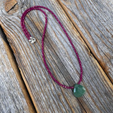 Handmade Ruby Beaded Choker Necklace – Aventurine Accent, July Birthstone