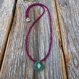 Handmade Ruby Beaded Choker Necklace – Aventurine Accent, July Birthstone