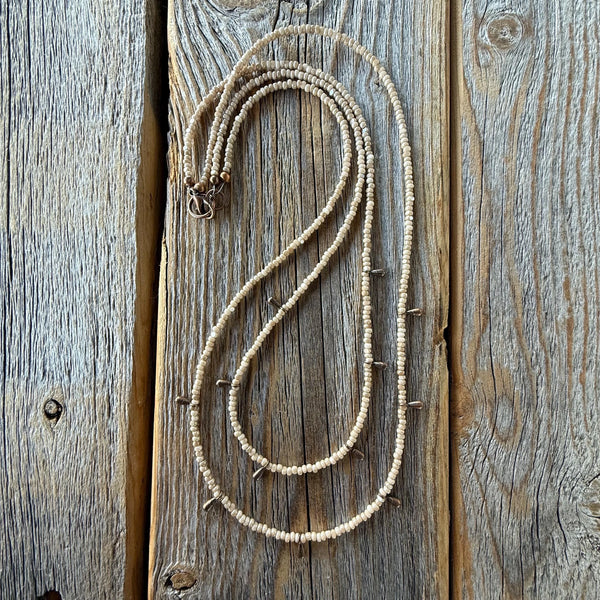 Handmade Seed Bead Choker | Copper Dangles, Boho Necklace