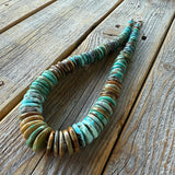 Handmade Turquoise Beaded Necklace – Boho Western Statement Jewelry