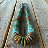 Handmade Turquoise Beaded Necklace – Boho Western Statement Jewelry