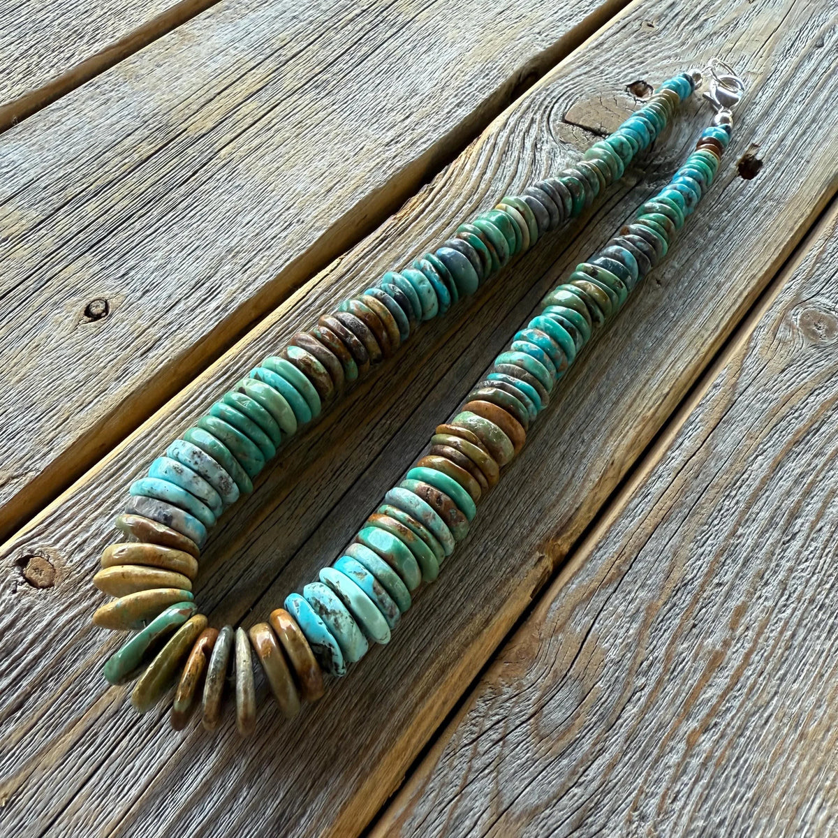 Handmade Turquoise Beaded Necklace – Boho Western Statement Jewelry