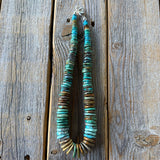 Handmade Turquoise Beaded Necklace – Boho Western Statement Jewelry