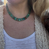 Handmade Turquoise Beaded Necklace, Western Gemstone Statement Jewelry