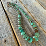 Handmade Turquoise Coin Beaded Necklace, Western Jewelry