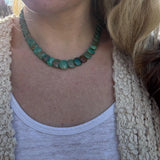 Handmade Turquoise Coin Beaded Necklace, Western Jewelry