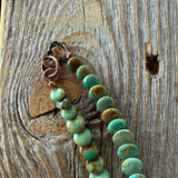 Handmade Turquoise Coin Beaded Necklace, Western Jewelry