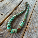 Handmade Turquoise Coin Beaded Necklace, Western Jewelry
