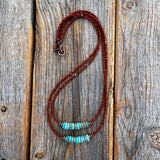 Handmade Turquoise Double Strand Necklace – Boho Copper & Czech Glass Jewelry