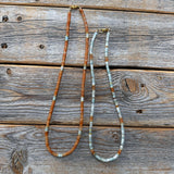 Heishi Necklace, Handmade Beaded Jewelry with Amazonite and Aventurine Stones, Southwestern Boho Style