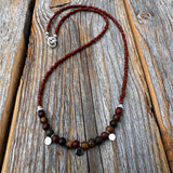 Jasper Beaded Choker Necklace with Sterling Silver