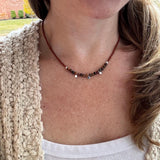 Jasper Beaded Choker Necklace with Sterling Silver