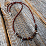 Jasper Beaded Choker Necklace with Sterling Silver
