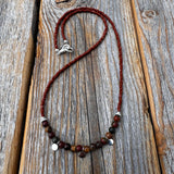 Jasper Beaded Choker Necklace with Sterling Silver