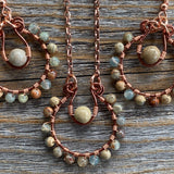 JEWELRY SET - African Opal Necklace, African Opal Earrings, African Opal Jewelry, Rustic Jewelry, Stone Earrings, Stone Necklace, Bohemian