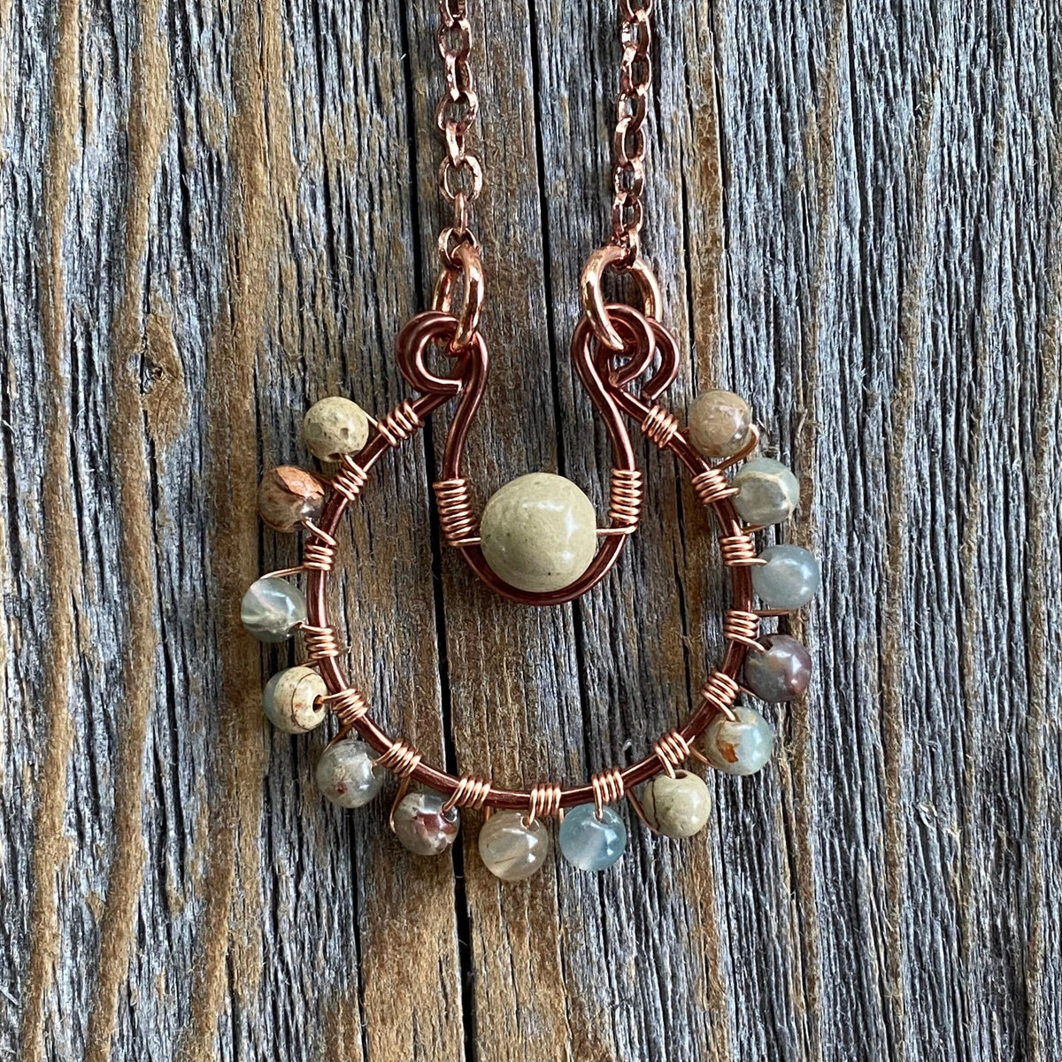 JEWELRY SET - African Opal Necklace, African Opal Earrings, African Opal Jewelry, Rustic Jewelry, Stone Earrings, Stone Necklace, Bohemian