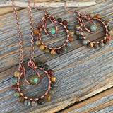 JEWELRY SET - Jasper Jewelry, Bohemian Earrings and Necklace, Stone Earrings, Rainbow Earrings, Colorful Jewelry, Rustic Jewelry, Boho