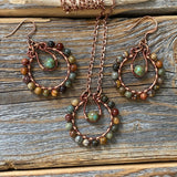 JEWELRY SET - Jasper Jewelry, Bohemian Earrings and Necklace, Stone Earrings, Rainbow Earrings, Colorful Jewelry, Rustic Jewelry, Boho