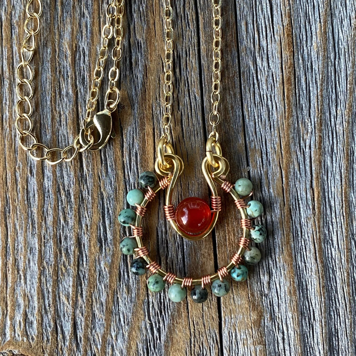 JEWELRY SET - Turquoise and Carnelian Necklace -Turquoise and Carnelian Earrings - Beaded Jewelry - Dainty Jewelry - Anniversary Gift