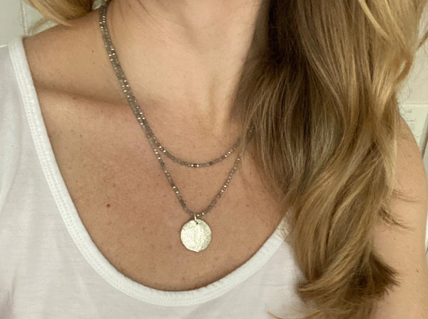 Labradorite Beaded Layered Necklace Set – Handmade Dainty Jewelry